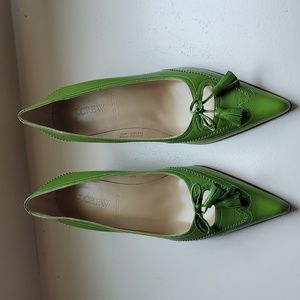 J Crew kitten heel green pump, size 6.5